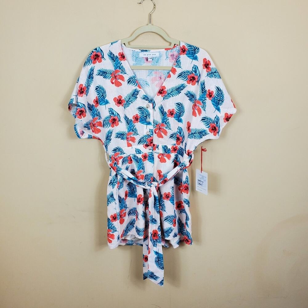 The Good Jane Coconut Tropical Taylor Romper Size S